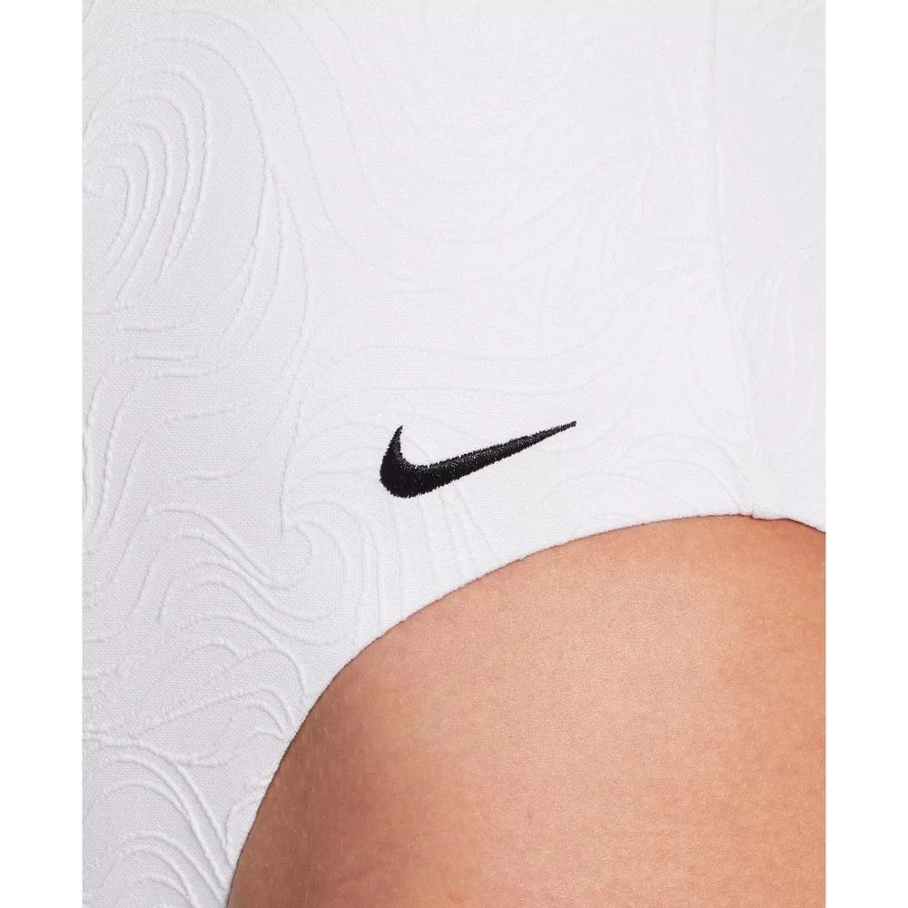 Nike Women'S V-Neck Jacquard One-Piece Swimsuit White Size‎ XL MSRP $90